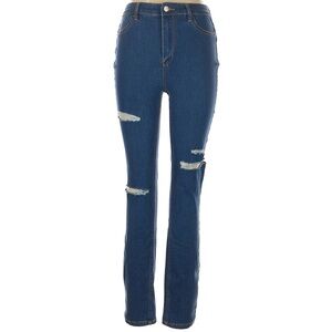 FREE PEOPLE High-Rise Distressed Blue Women's Jeans- NWOT